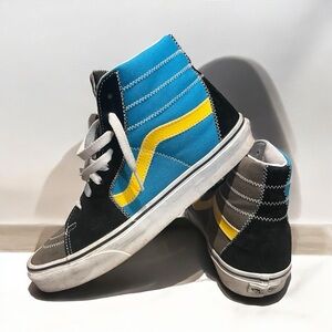 Vans Sk8-Hi Teal/Yellow Custom Zig-Zag Stitch